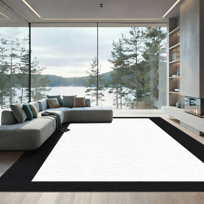 Abstract Black And White Geometric Rug