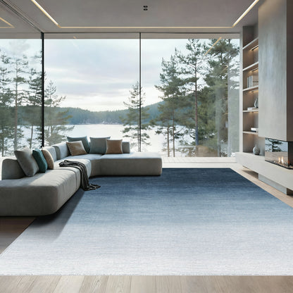 Navy Blue Ombre Gradient Rug
