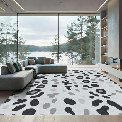 Monochrome Spotted Animal Print Rug