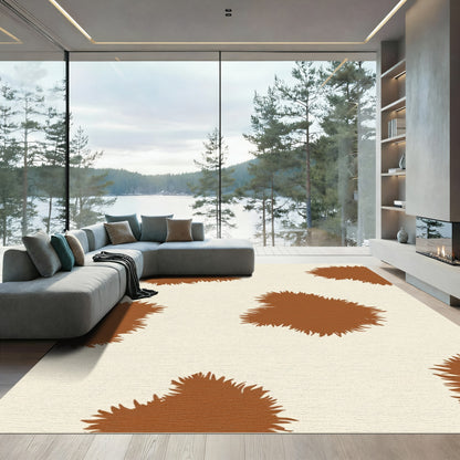 Brown Cream Patchwork Texture Rug