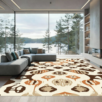 Transitional Abstract Organic Earth Tones Rug