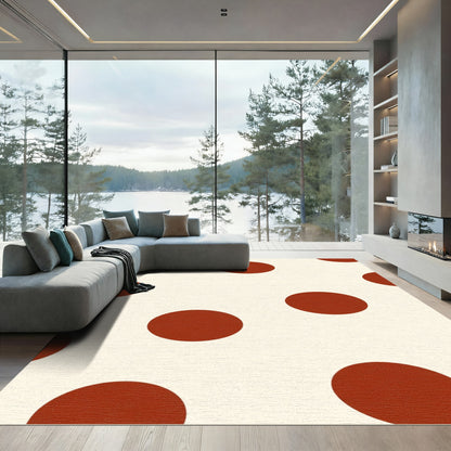 Charming Crimson Dot Arrangement Rug