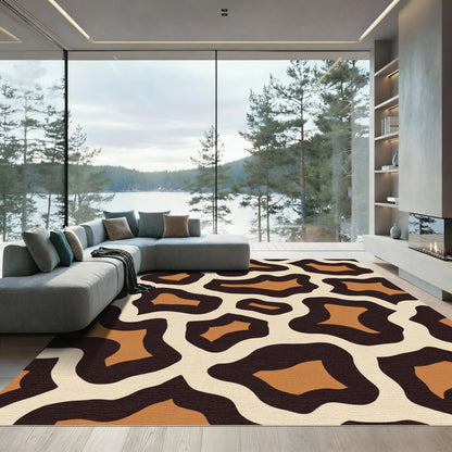 Safari Animal Spots Brown Cream Rug