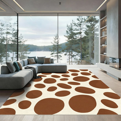 Brown Spots Cream Field Rug