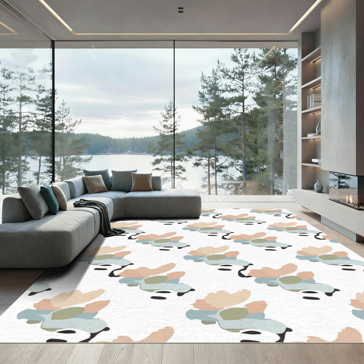 Pastel Abstract Splatter Composition Rug