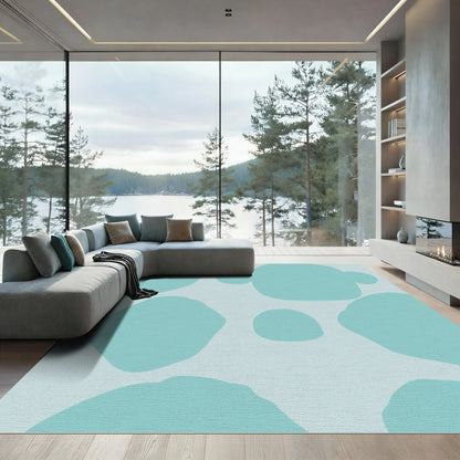 Aqua Blob Organic Composition Rug