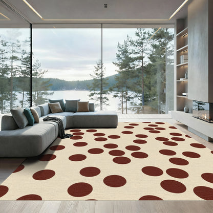 Dark Brown Dots On Cream Rug