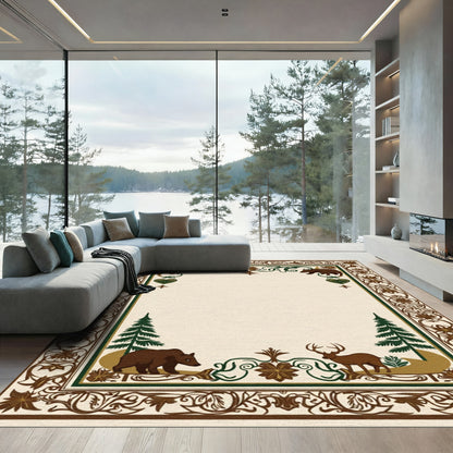 Rustic Woodland Creatures Forest Charm Rug