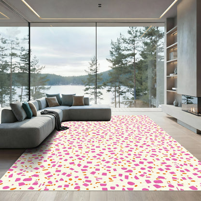 Pink Orange Scattered Confetti Rug