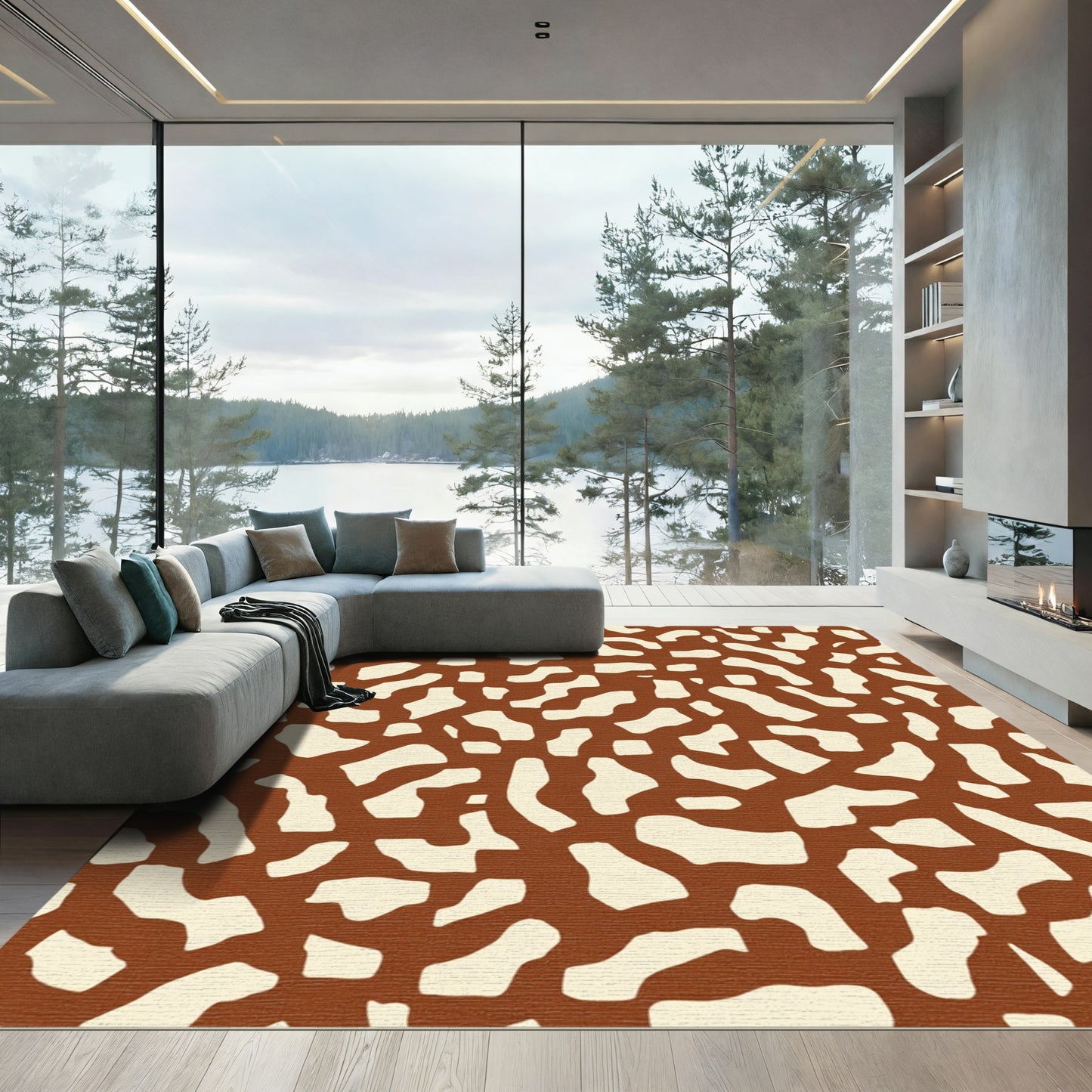 Terra Cotta Organic Blotches Rug