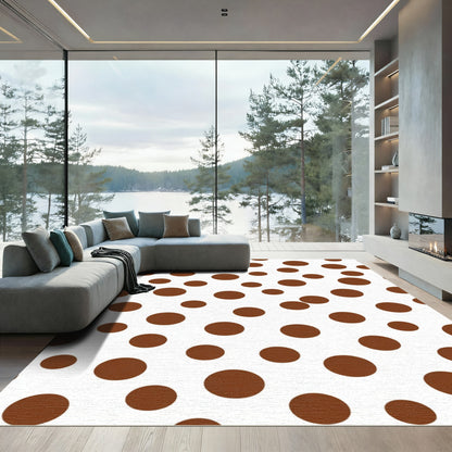 Brown Dot Scatter Circles Rug