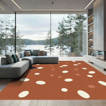 Terracotta Cream Speckled Oval Rug