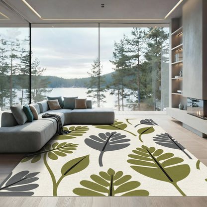 Mid Century Modern Leafy Branches Rug
