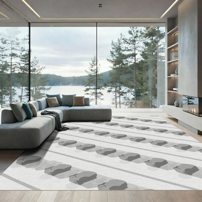 Gray Modern Cloud Stripe Rug