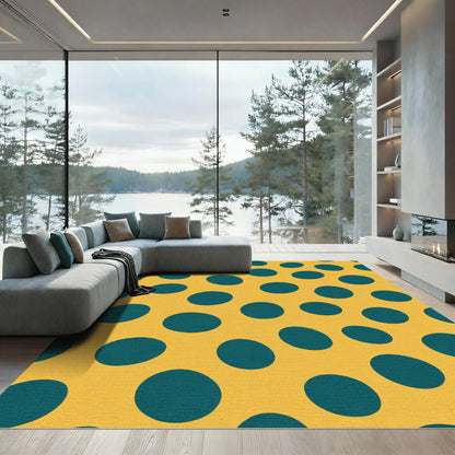 Amber Teal Polka Dot Array Rug