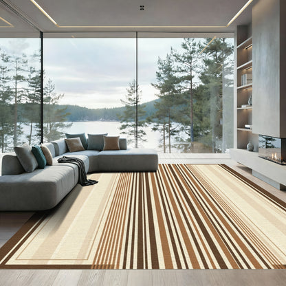 Earthy Tones Vertical Stripe Composition Rug