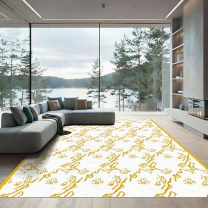 Golden Dog Bone Houndstooth Rug