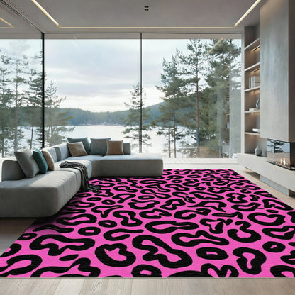 Hot Pink Wild Spots Print Rug