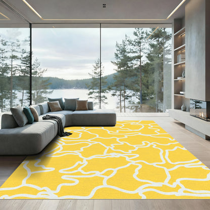 Bright Yellow Organic Contour Rug
