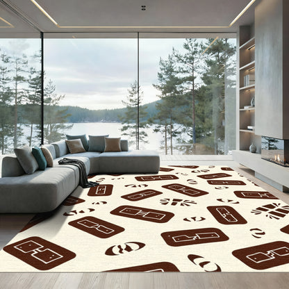 Brown Rectangles Abstract Composition Rug
