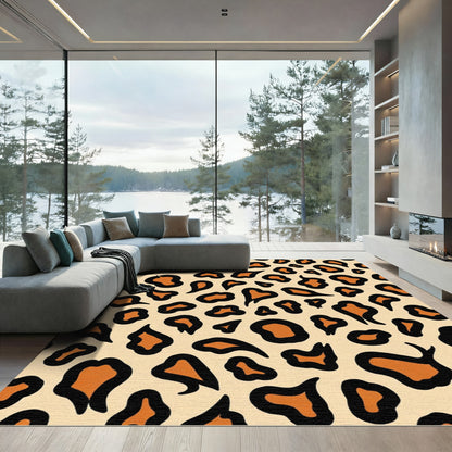 Wild Orange Black Cat Spots Cream Rug