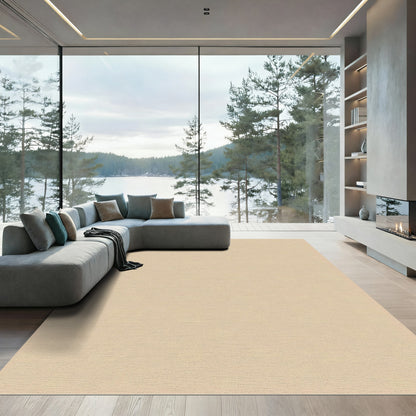 Beige Subtle Geometric Square Rug