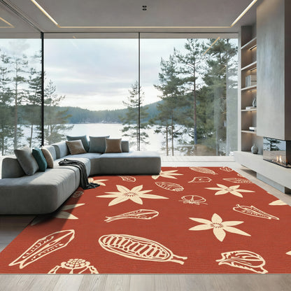 Sienna Cream Botanical Scatter Rug