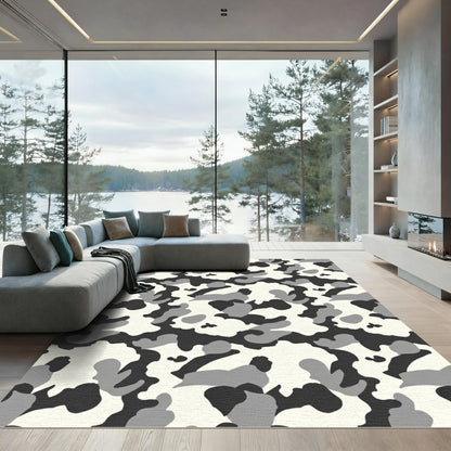 Monochromatic Abstract Blotches Rug