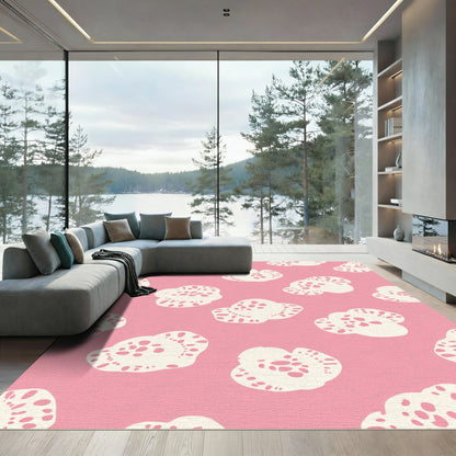 Pale Pink Creamy Organic Shapes Rug