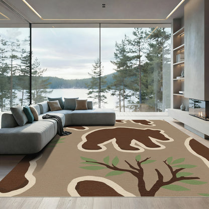 Brown Bear Forest Fauna Charm Rug