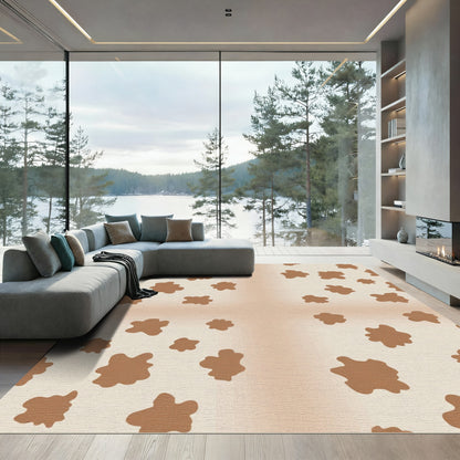 Rustic Brown Splatter Abstract Rug