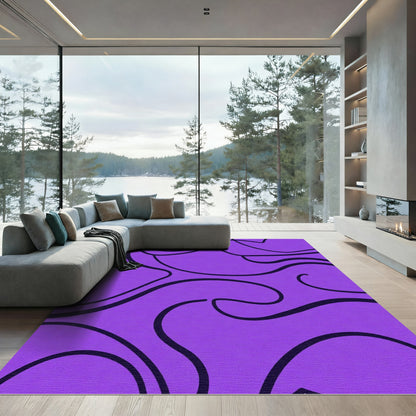 Bold Amethyst Flowing Lines Rug
