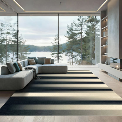 Duo Tone Horizontal Stripe Rug