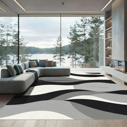 Monochromatic Abstract Organic Wave Rug