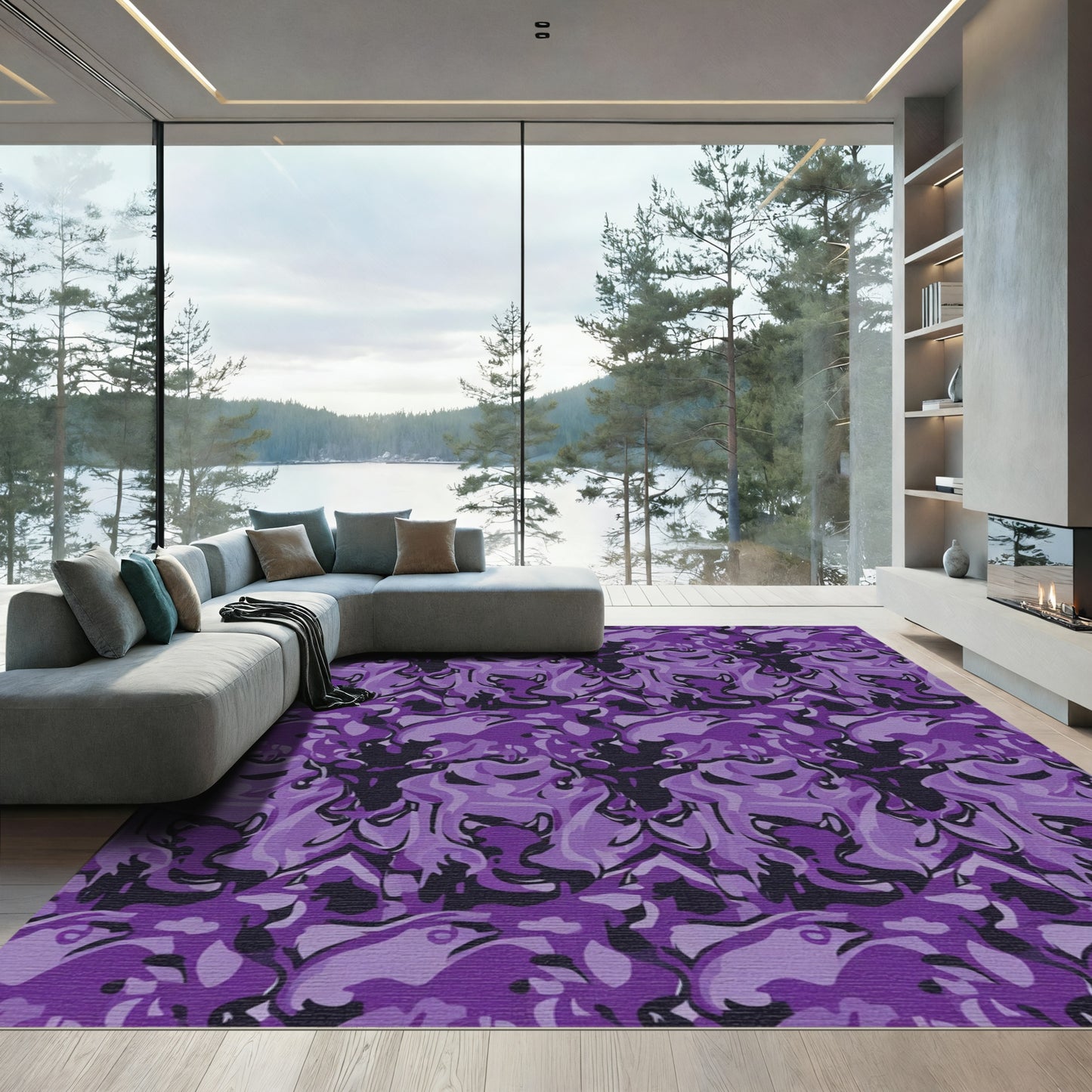 Amethyst Swirl Camouflage Rug