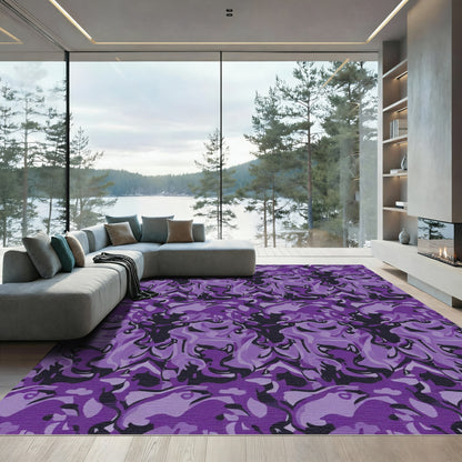Amethyst Swirl Camouflage Rug