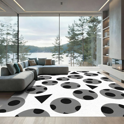 Gray Polka Dot Triangle Scatter Rug