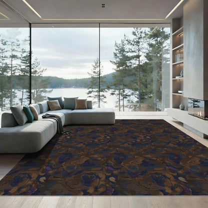 Dark Abstract Camouflage Splatter Rug