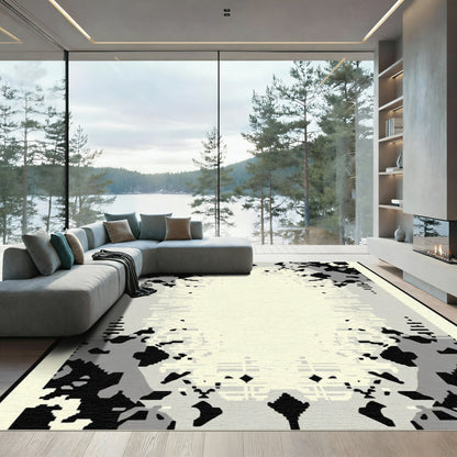 Monochrome Fragmented Frame Rug