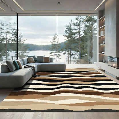 Earthy Tones Wavy Stripe Rug
