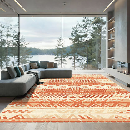 Earthy Tribal Geometric Stipe Rug