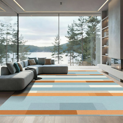 Retro Abstract Horizontal Stripe Rug