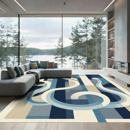 Serpentine Duo Abstract Geometric Rug