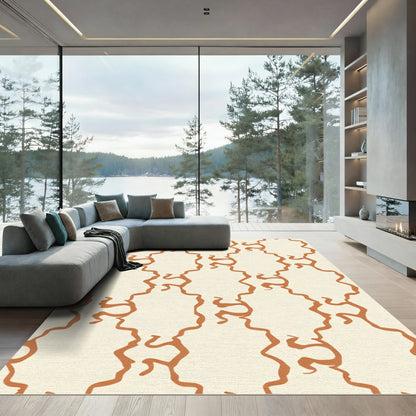 Burnt Orange Organic Lattice Rug
