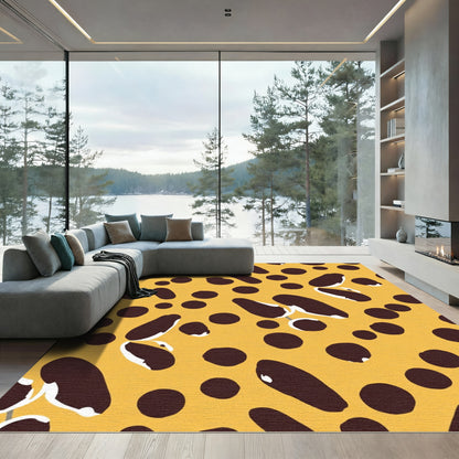 Bold Yellow Brownished Spots Rug