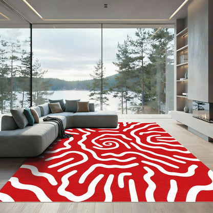 Crimson Organic Linear Movement Rug