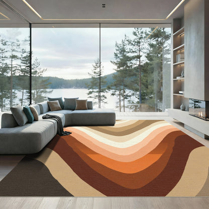 Earthy Tones Wavy Stripe Rug