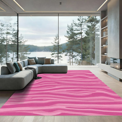 Pink Zebra Stripe Abstract Rug