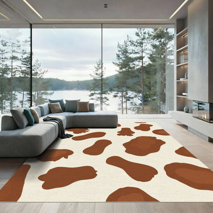 Brown White Cow Spots Rug