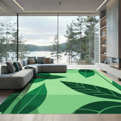 Deep Green Leafy Grove Harmony Rug